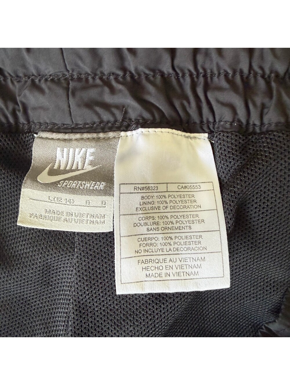 Vintage Y2K Nike Sportswear Black Track Pants Cropped Capri White Stripe L - Picture 8 of 8